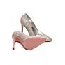 Dancing Sport Shoes Latin Salsa Ballroom Dance Shoes for 11Cm Heel Silver Glitter with Rhinestone Latin Dance Women