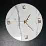 Decorative Handmade Modern round White Marble Wall Clock for Office or Home