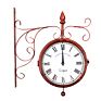 Decorative Home Decor Double Sided Clock Hanging Double Side Wall Clocks Quartz Analog Living Room Double Face Metal Black 1Year