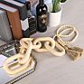 Decorative Wood Chain Link and Bead Garland Set Hand Carved Pine Wood Chain Decor Modern Farmhouse Accent Decor