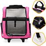 Deluxe Pet Carriers Backpack Heavy Duty Dog Cats Travel Rolling Carrier with Double Wheels