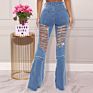 Denim Trousers Flare Pants Wide Leg Women High Bell Bottoms Jeans