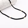 Design 22Inches 6Mm Natural Stone Matte Onyx Stainless Steel Beads Men Choker Necklace