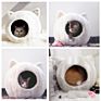 Design Genuine Cat Bed Cave Handmade Head Shape Super Soft Pod for Kitty
