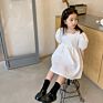 Design Girl Princess Dress Cotton Korean Dress White Baby Casual Dress
