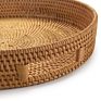 Design Hand Woven Natural Kitchen Serving Storage round Rattan Tray Rattan round Rattan Tray for Food