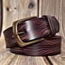 Design Men's Genuine Leather Belt with Solid Copper Buckle