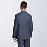 Design Tweed Slim Fit 3 Piece Checked Grey Coat Pant Suit for Men Wedding