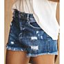 Design Woman Girl Shorts Casual Frayed Fringed High Waist Loose Blue Jeans Shorts