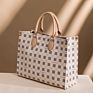 Designer Checkered Tote Bags Pu Leather Shoulder Bag Casual Handbag Messenger Purse for Women