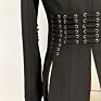 Designer Woman Personalized Temperament Metal Hole Tie Rope Slim Slit Black Blazer
