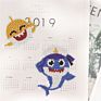Diamond Child Cartoon Shark Family Mosaic Sticker Cup Refrigerator Mobile Phone Stickers