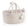 Diaper Organizer with Rope for Storing Diapers and Wipes with Sturdy Handles.