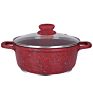 Die Cast Aluminium Granite Casserole Pot Set with Glass Lid Cover