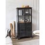 Directly Sell Antique Iron Glass Door Cabinet Display Storage Iron Cabinet for Living Room