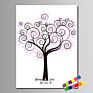 Diy Guest Signature Sign-In Book Canvas Fingerprints Tree Painting for Wedding Birthday