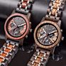 Dodo Watch Deer Men's Wood Stainless Steel Luxury Sport Business Charm Chronograph round Analog Wooden Stop Watch