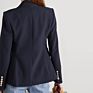 Double Breasted Blazer Women Blazer Bodycon Romper Women Deep V Breasted Coat Blazer Long Sleeve Women