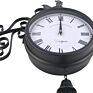 Double Face Large Luxury Metal Antique Design Decorative Outdoor Quartz Analog Wall Clock Retro Art Double Sided Garden Clocks