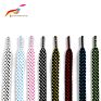 Double Layer Multi Color Flat Braid Two Toned Polyester Shoelaces for Jogging Shoes