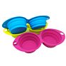 Double Silicone Pet Bowl Outdoor Travel Dog Cat Food and Water Bowl, Foldable and Expandable Dog Bowl 2 in 1 Portable Pet Feeder