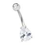 Double Zircons Drop Tear Design Mistletoe Belly Piercing Surgical Steel Belly Rings Jewelry