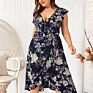 Dress and Unrestrained Short Sleeve V-Neck Lace Party Beach Skirt Large Size Xia Bohemia Dress
