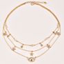 Drop Shipping Gold Plated Evil Eye Star Rhinestone Layered Choker Necklace Collar Gargantilla