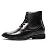 Durable Plush Lining Leather Outdoor Elevator Boots Shoes Men