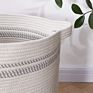 Durable Soft Customized round Foldable Storage Cotton Rope Laundry Basket