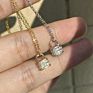 Dylam Korean Style Minimalist Stackable Jewellery 925 Sterling Silver Cz Designer Lock Pendant Gold Chain Necklace
