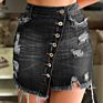 E21322 Women's High Waist Short Skirt Ladies Skinny Cowboy Dress Half-Length Button Bag Hip Jeans Skirt