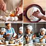Eco-Friendly Kitchen Products Stainless Steel Original Wood Handle Curved Trimming Knife Bread Lame Danish Dough Whisk Set