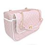 Eco-Friendly Luxury Quilted Pu Leather Foldable Travel Airline Approved Dog Pet Cages Carriers Tote Bag