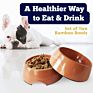 Eco Friendly Bone Shaped Bamboo Fiber Pet Double Bowl