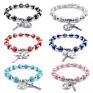Cross beads Bracelet with cross ,rose charms