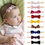 Elastic Velvet Bow Headband European and American Retro Baby Hair Accessories Pure Color Knotted Non-Marking Headband