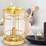 Electronic Aroma Gloden Metal Line and Transparent Glass Wax Spa Warmer