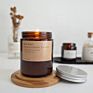 Elegant Tinted Scented Candles in a Brown Glass Jar with Lid