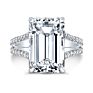 Emerald Cut 925 Sterling Silver Split Shank Pave Setting 5A Cz Diamond Engagement Wedding Ring for Women