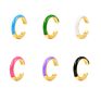 European and American 925 Sterling Silver Geometric C-Shaped Ear Cuff Enamel Hoop Earrings