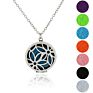 European Silver Color Essential Perfume Oil Diffuser Necklace Hollow Lotus Locket Aromatherapy Necklaces for Lady