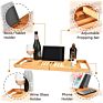 Expandable Wood Home Decor Bamboo Bathtub Tray Caddy