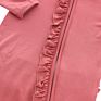Fall Ribbed Baby Clothes Sleep Suits Front Zip Butts Ruffle Newborn Girls Layette Footie Rompers Jumpsuit