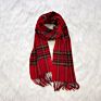 Fashionable Classic Long Soft Warm Women Neck Red Checked Tassel Wool Plaid Scarves For