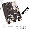 Fashionable Elegant Ladies Scarves Floral Printing Black Scarf Beach Shawls with Tassels