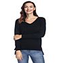 Fashionable Khaki Black Blue Cotton Soft Solid Women Pullover Sweater