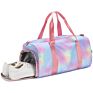 Female Shoulder Hologram Bags Pretty Design Neon Women Pink Duffle Gym Bag with Shoes Compartment