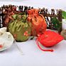Fillet Draw Bag 11*13 Embroidered Brocade Pouch Walnut Buddha Bead Gift Bag