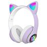 Flash Light Cute Cat Ears Wireless Headphones with Mic Can Control Led Kid Girl Stereo Music Helmet Game Headset Gift